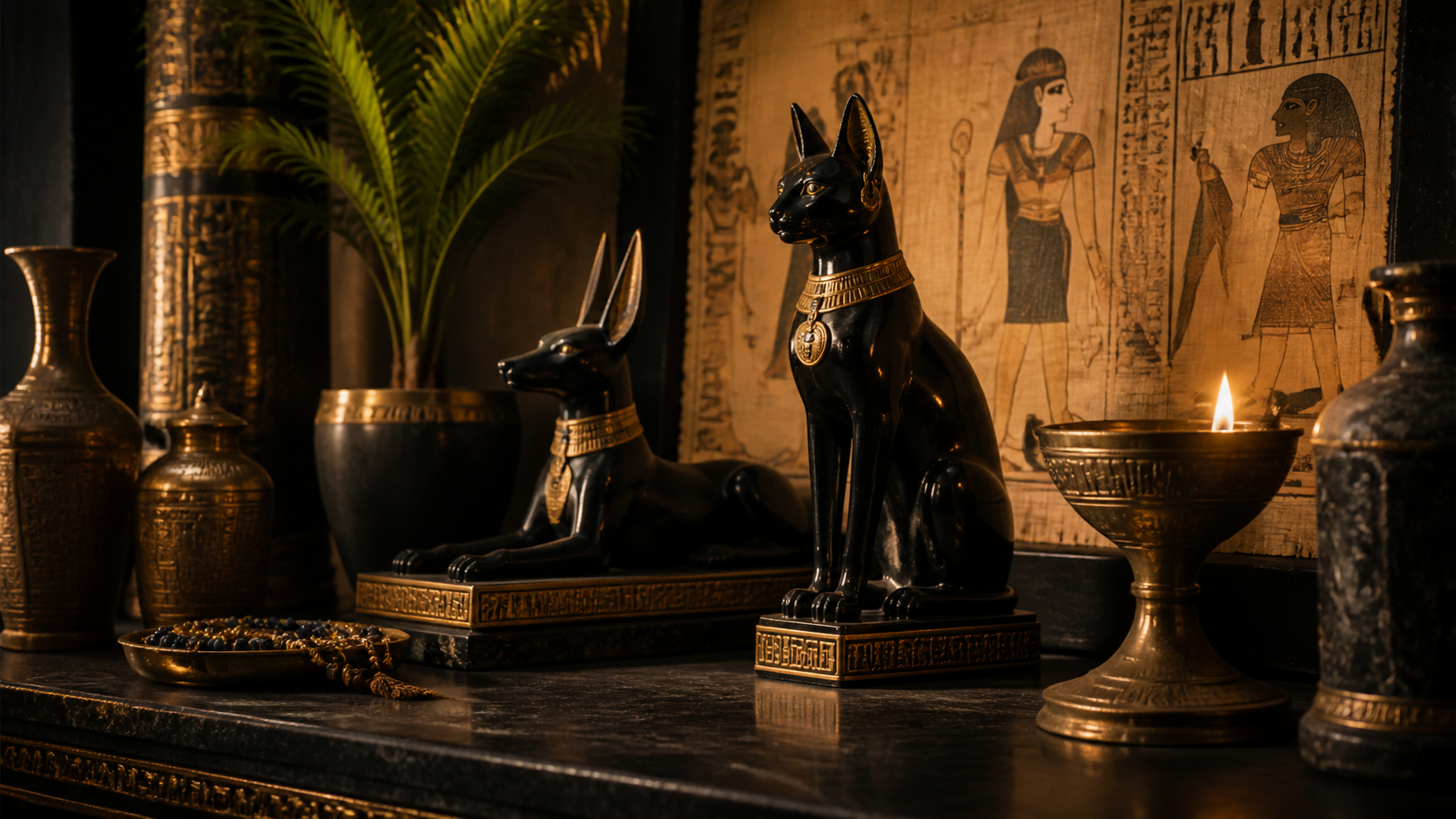 Banniere photorealiste Atelier Pharaon - Decoration egyptienne