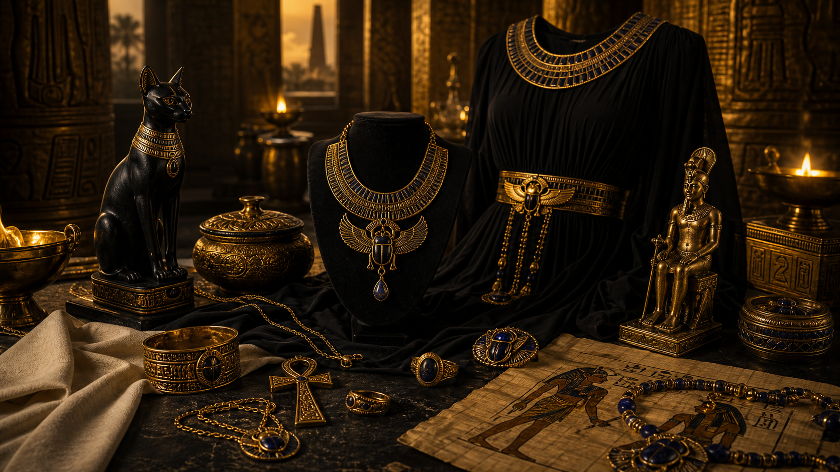 Banniere photorealiste Atelier Pharaon - Style pharaonique