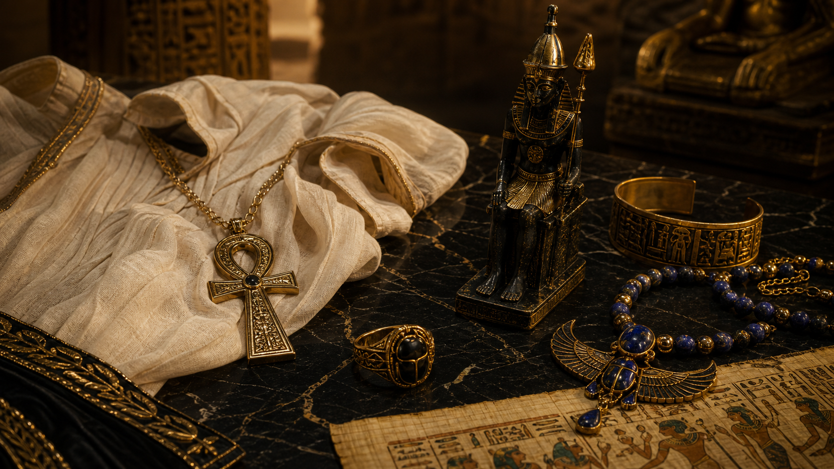 Banniere photorealiste Atelier Pharaon - Style pharaonique